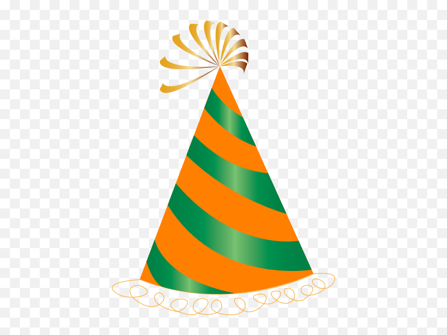 Orange And Green Party Hat Clip Art At Vector Clip Art Png - Party Hat Free Clip Art Emoji,Party Hat Emoji