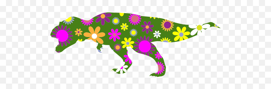 Retro Floral Tyrannosaurus Rex - Tyrannosaurus Emoji,T Rex Emoji