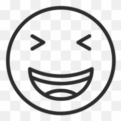 Grinning Squinting Face Emoji Icon Of Line Style - Illustration
