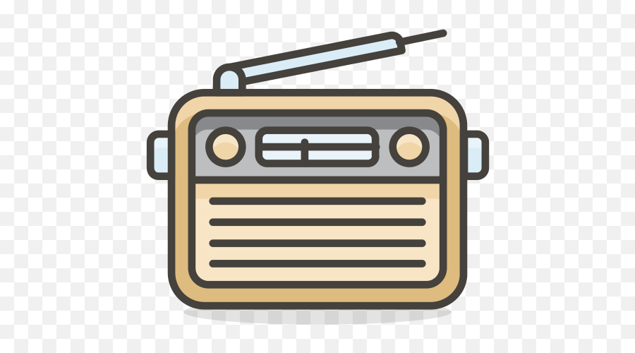 Radio Emoji Icon Of Colored Outline - Radio Retro Icon Png,Radio Emoji