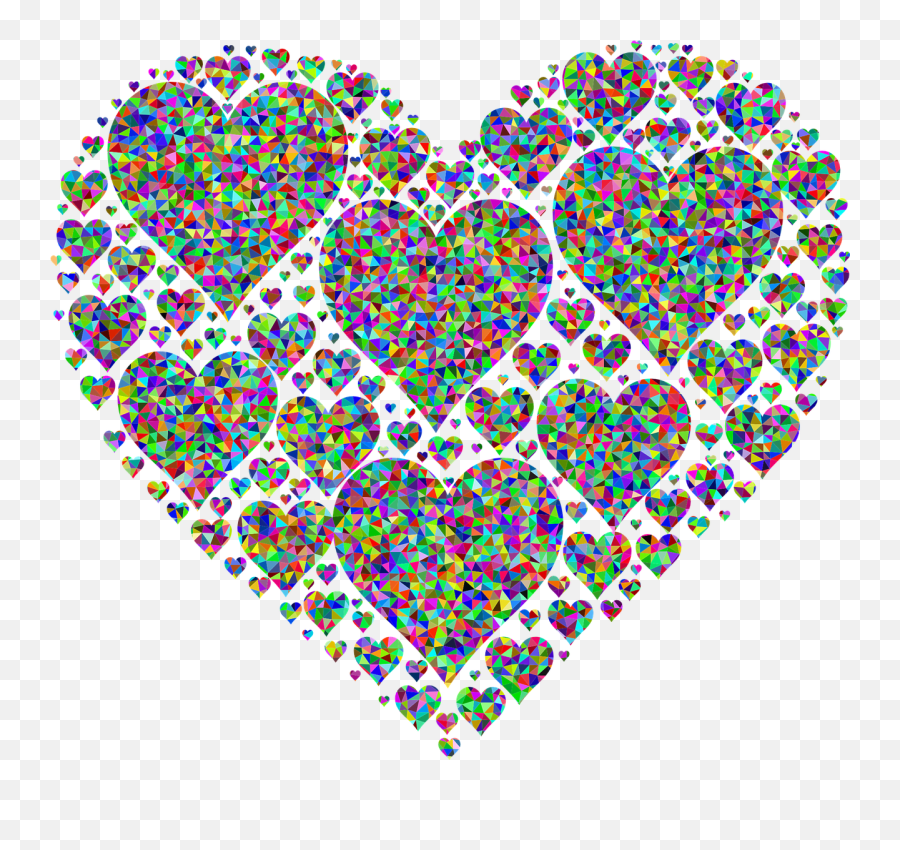 Fractal Colorful Prismatic Png Image - Cute Transparent Background Heart Clipart Emoji,Black Heart Emoji Png
