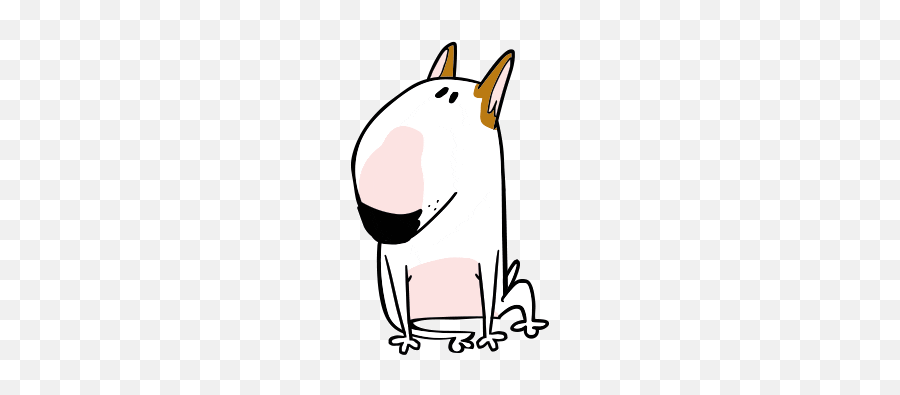 Think Bull Terrier Sticker In 2020 - Animated Gif Confused Gif Emoji,Android Dog Emoji