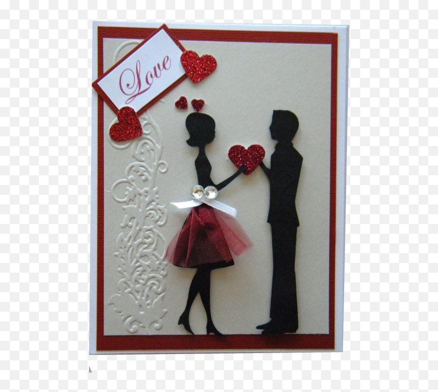 Valentines Day Couple Love Card - Valentine Day Couple Card Emoji,Emoji Valentine Cards