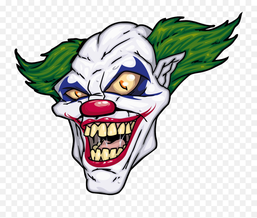 Horror Vector Joker Clown Clipart Library Stock - Scary Horror Clown Cartoon Emoji,Jester Emoji
