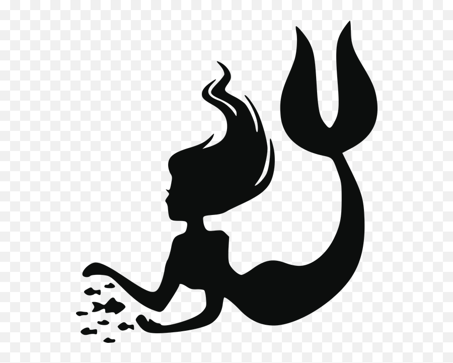 Mermaid Clipart Black And White Mermaid Black And White - Transparent Mermaid Outline Png Emoji,Merman Emoji
