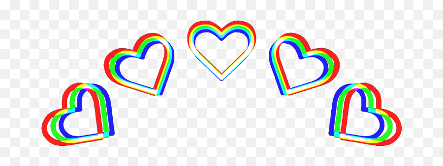 Download Hd 3d Heart Crown Rainbow Green Red Blue Heartcrown - Picsart Aesthetic Heart Crown Png Emoji,Rainbow Heart Emoji Twitter