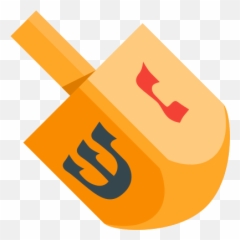 Dreidel Hanukkah Em Orange Yellow For Hanukkah - 500x500 Dreidel Png Emoji,Menorah Emoticon