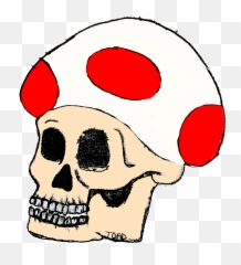 Toad Mario Skull Head Mushroom Drawing - Mushroom Mario Draw Png Emoji,Moogle Emoji