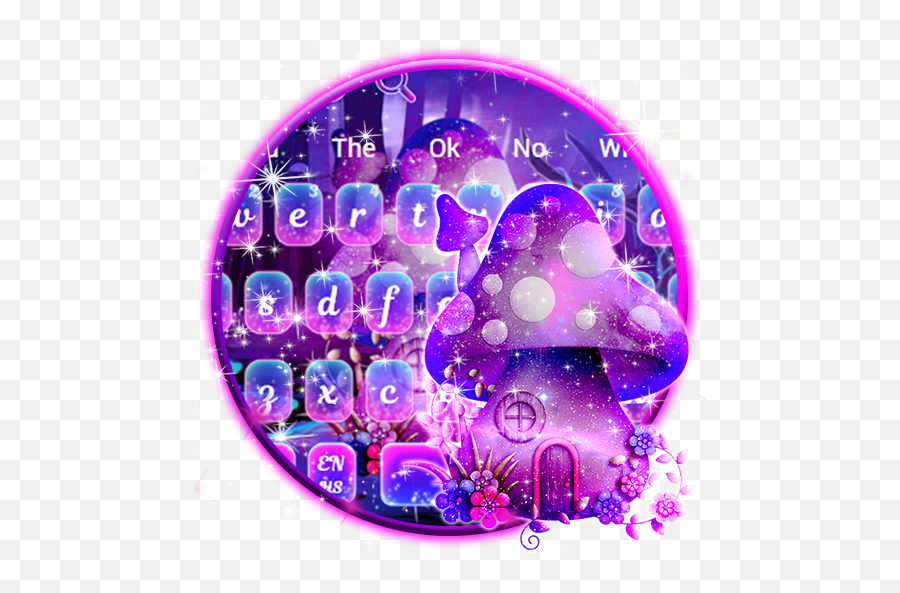 Galaxy Neon Mushroom Keyboard Theme - Circle Emoji,Galaxy Emojis List