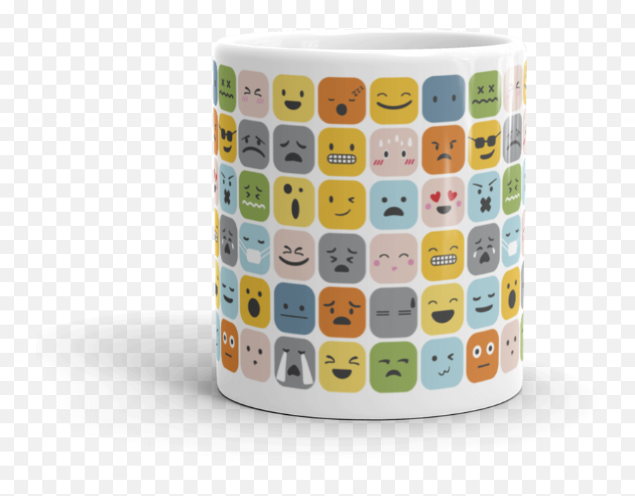 Emoji Doodle Pattern Mug - Tableau Des Émotions,Emoji Mugs
