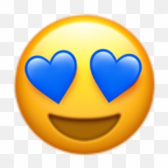 Emoji Hearts Emoji Blue - Emoji De Cara Enamorada,Blue Emoticon
