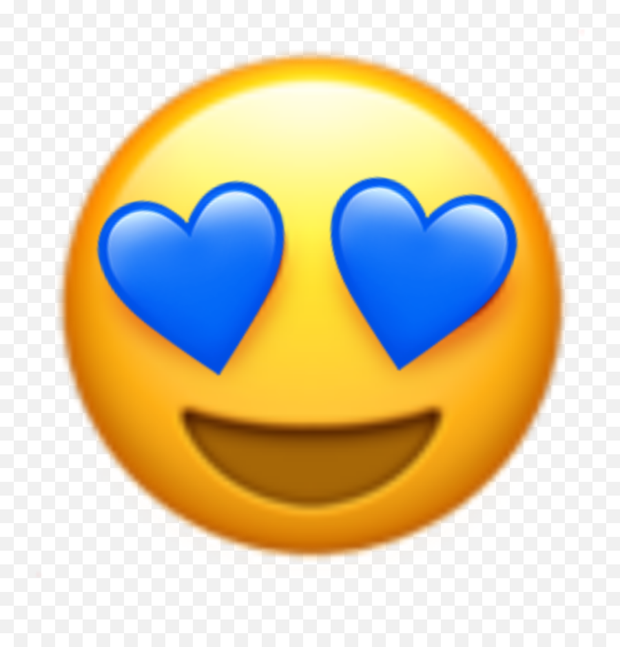 Emoji Hearts Emoji Blue - Emoji De Cara Enamorada,Blue Emoticon
