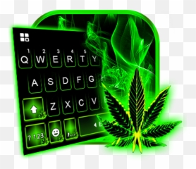Neon Weed Smoke Keyboard Theme - Number Emoji
