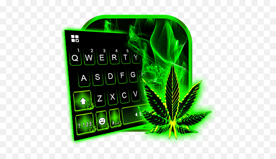 Neon Weed Smoke Keyboard Theme - Number Emoji,Weed Emojis