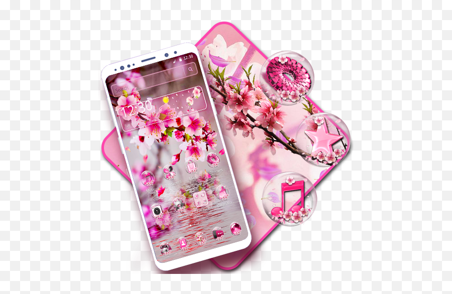Gorgeous Pink Sakura Flowers Theme U2013 Google Play - Cherry Blossom Emoji,Sakura Flower Emoji
