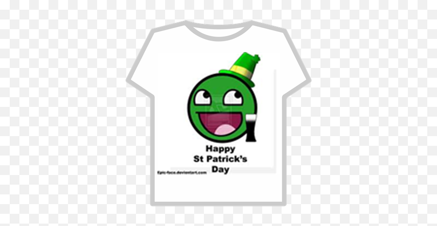 Epic Face St - T Shirt Roblox Png Emoji,St Patrick's Day Emoticons