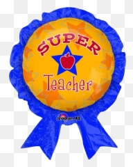 Super Teacher Giant 30 Award Balloon - Best Ribbon Emoji