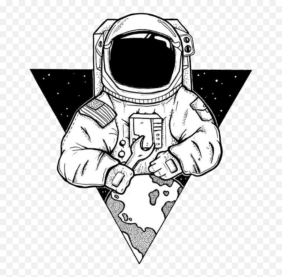 Transparent Background Astronaut Clipart Black And White - Spaceman Drawing Emoji,Spaceman Emoji