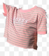 Outfit Grey Pink Tshirt Guess Baddie - Blouse Emoji