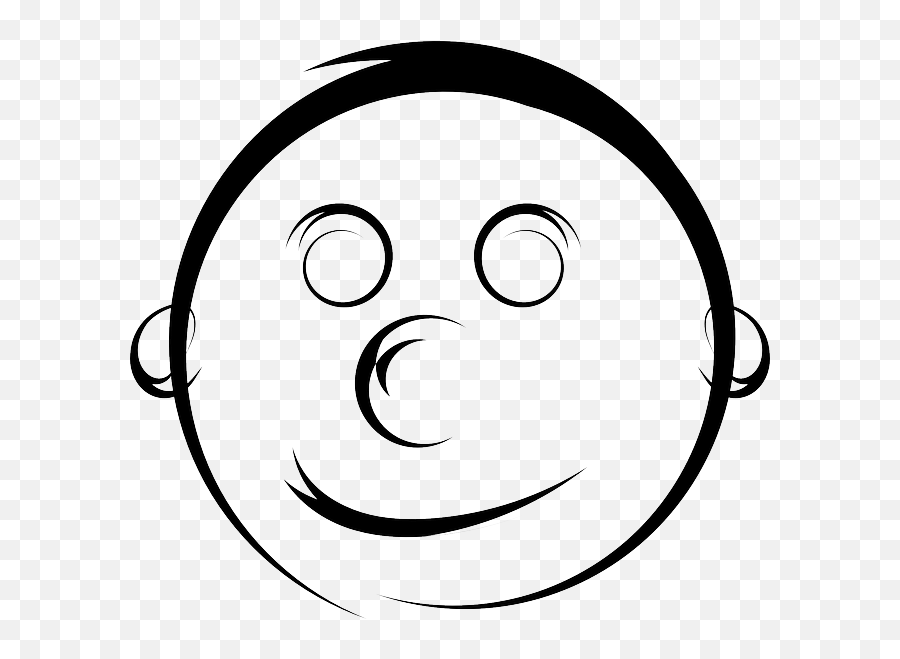 Face Man Head Human Boy - Black And White Smiley Face Black And White Smiley Face Emoji,Boy Emoticon