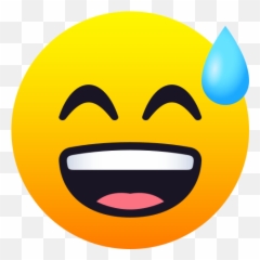 Emoji A Smiling And Sweaty Face To - Ojos De Corazon