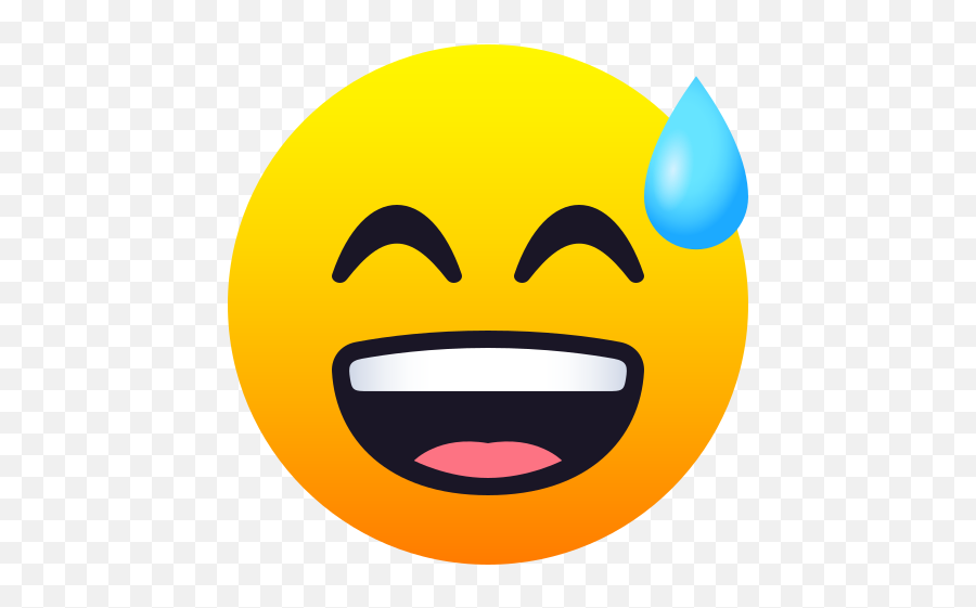 Emoji A Smiling And Sweaty Face To - Emoji Ojos De Corazon,Cold Sweat Emoji