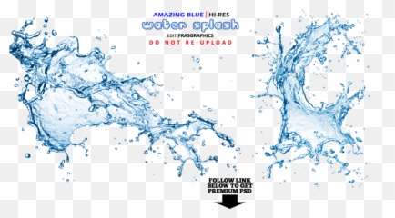 Amazing Blue Water Splash Highest Resolution PSD - Transparent Background Emoji
