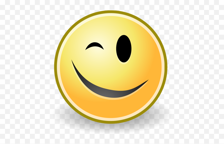 Vector De Dibujo De Guiño Sonriente Emoticono - Animated Smiley Face Wink Emoji,Shrug Emoji
