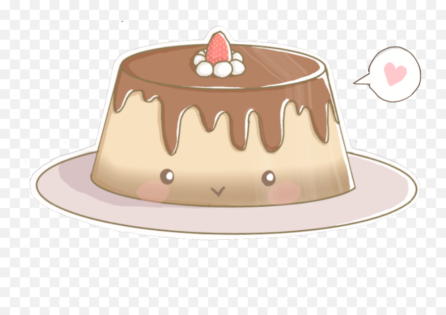 Flan Dessert Kawaii Kawaiifood Yummy - Chocolate Cake Emoji,Flan Emoji