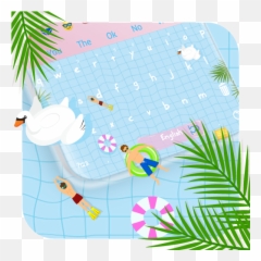 Cool Pool Party Keyboard - Illustration Emoji,Emoji Pool Party