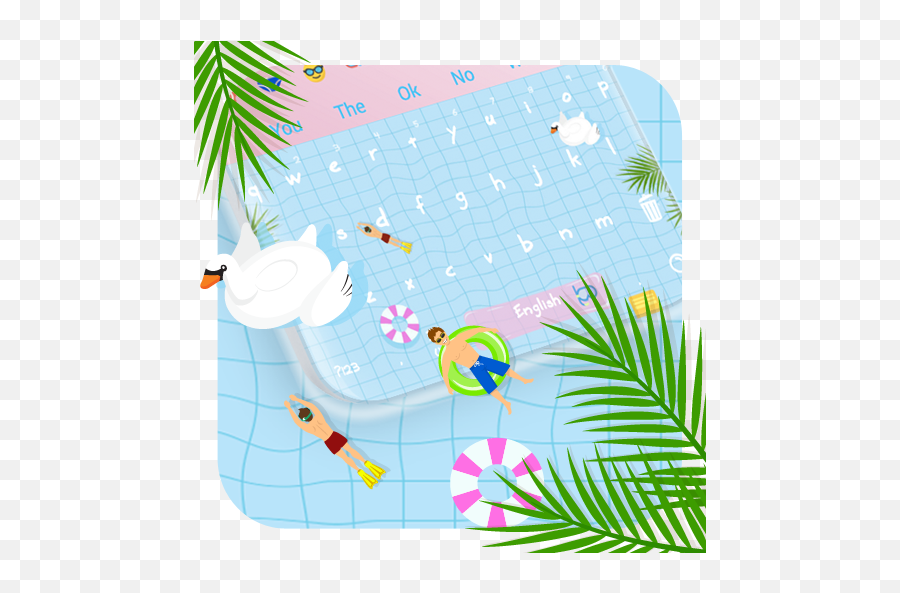 Cool Pool Party Keyboard - Illustration Emoji,Emoji Pool Party