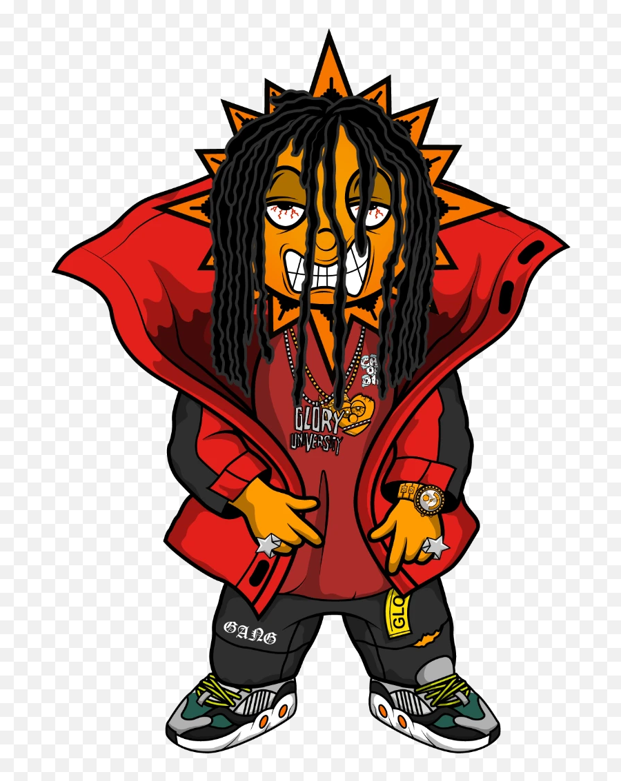 Glo Gang Cartoon - Chief Keef Glo Gang Logo Emoji,Gang Emojis