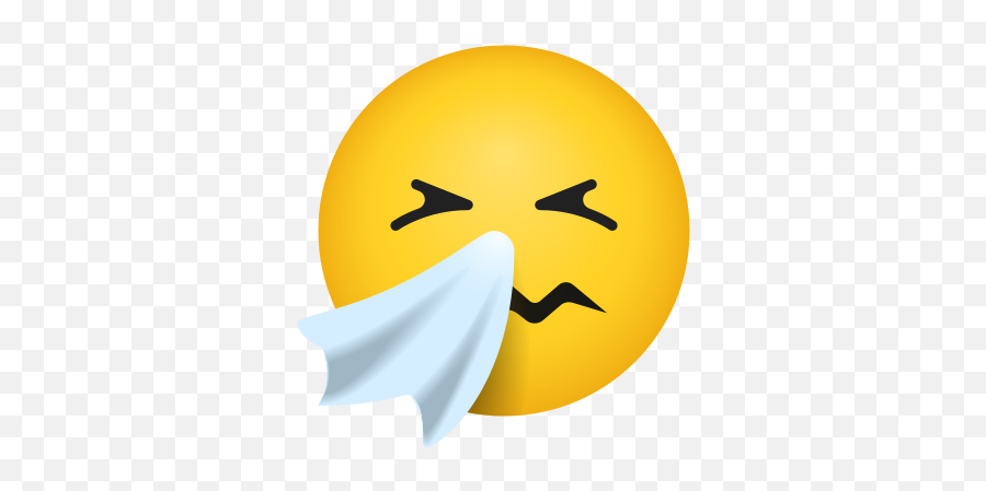 Sneezing Face Icon - Circle Emoji,Raised Hand Emoticon