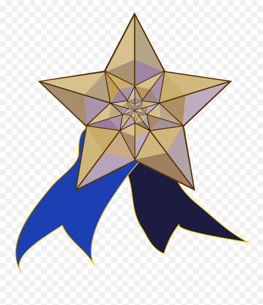 Featured Star And Ribbon - Svg File Emoji,Gold Ribbon Emoji