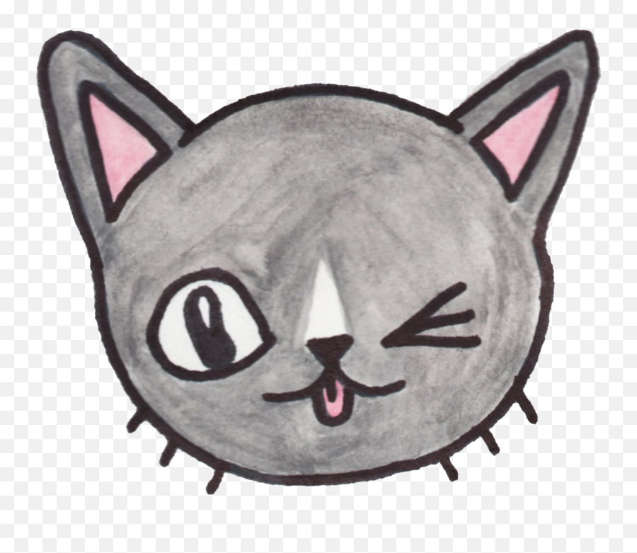 Hiss - Sketch Emoji,Winking Cat Emoji