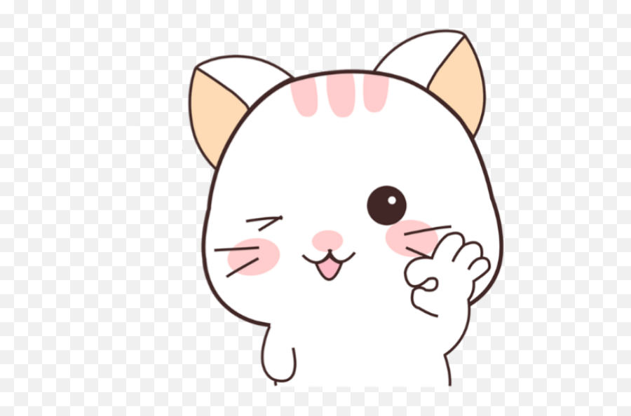 Cute Kawaii Soft Uwu White Cat Kitty - Cartoon Emoji,White Cat Emoji