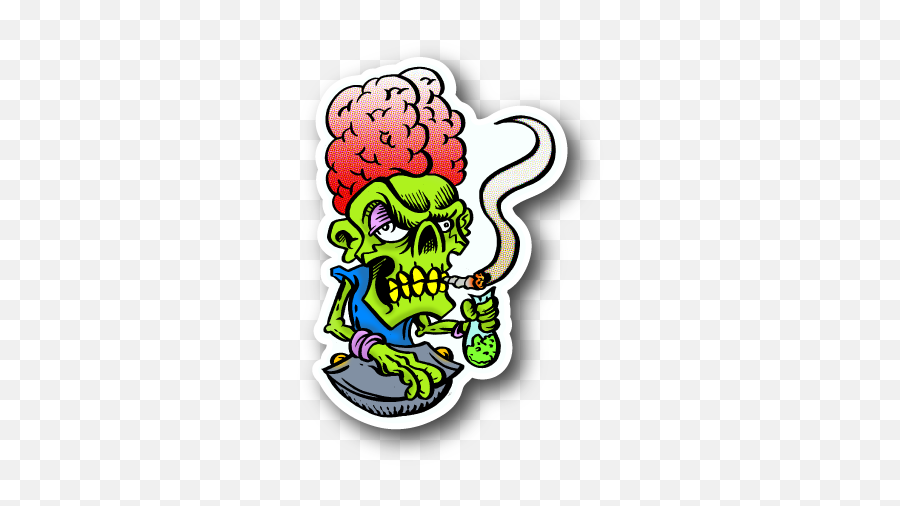 Stoned Alien Brain Sticker Clipart - Full Size Clipart Clip Art Emoji,Stoned Emoji