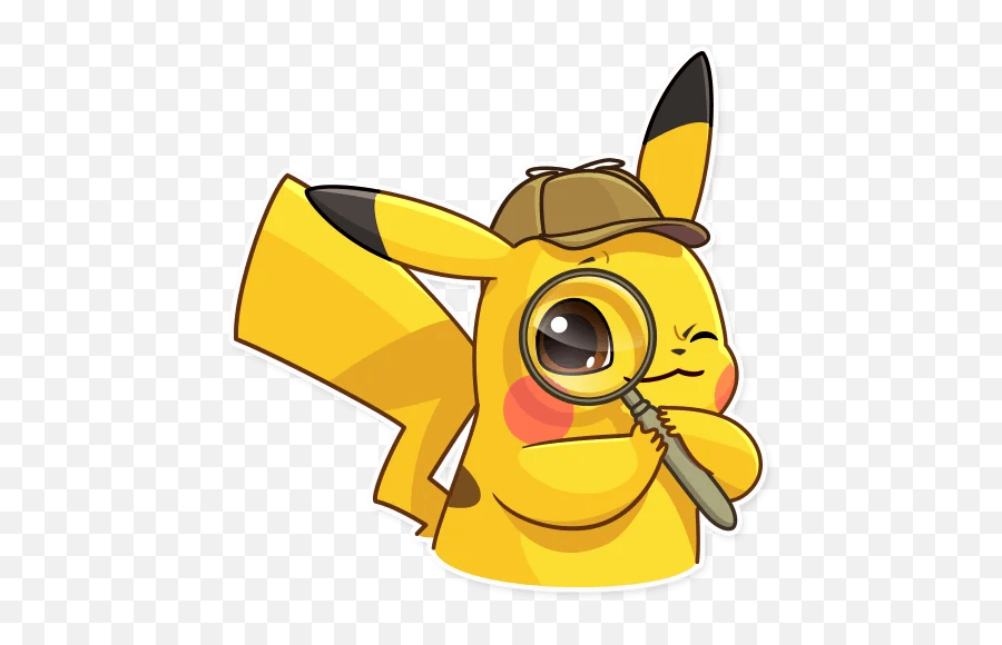 Pikachu Detective - Detective Pikachu Stickers Whatsapp Emoji,Pikachu Emoji