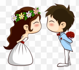 Couple Married T - Cute Cartoon Couple Wedding Emoji,Wedding Emoticon