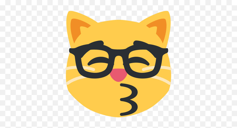 Emoji Remix On Twitter Kissing Cat Nerd Face - Cartoon,Nerd In Emoji