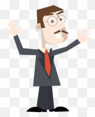 Businessman Excited With Hands Up - Businessperson Clipart Splash Infographic Emoji