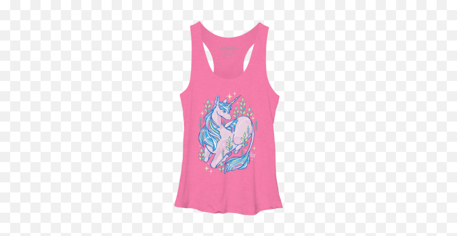 New Pink Unicorn Tank Tops Design By Humans - Active Tank Emoji,Horse And Muscle Emoji