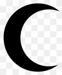 Solid Black Crescent Moon Clipart Sticker - Png Transparent Emoji