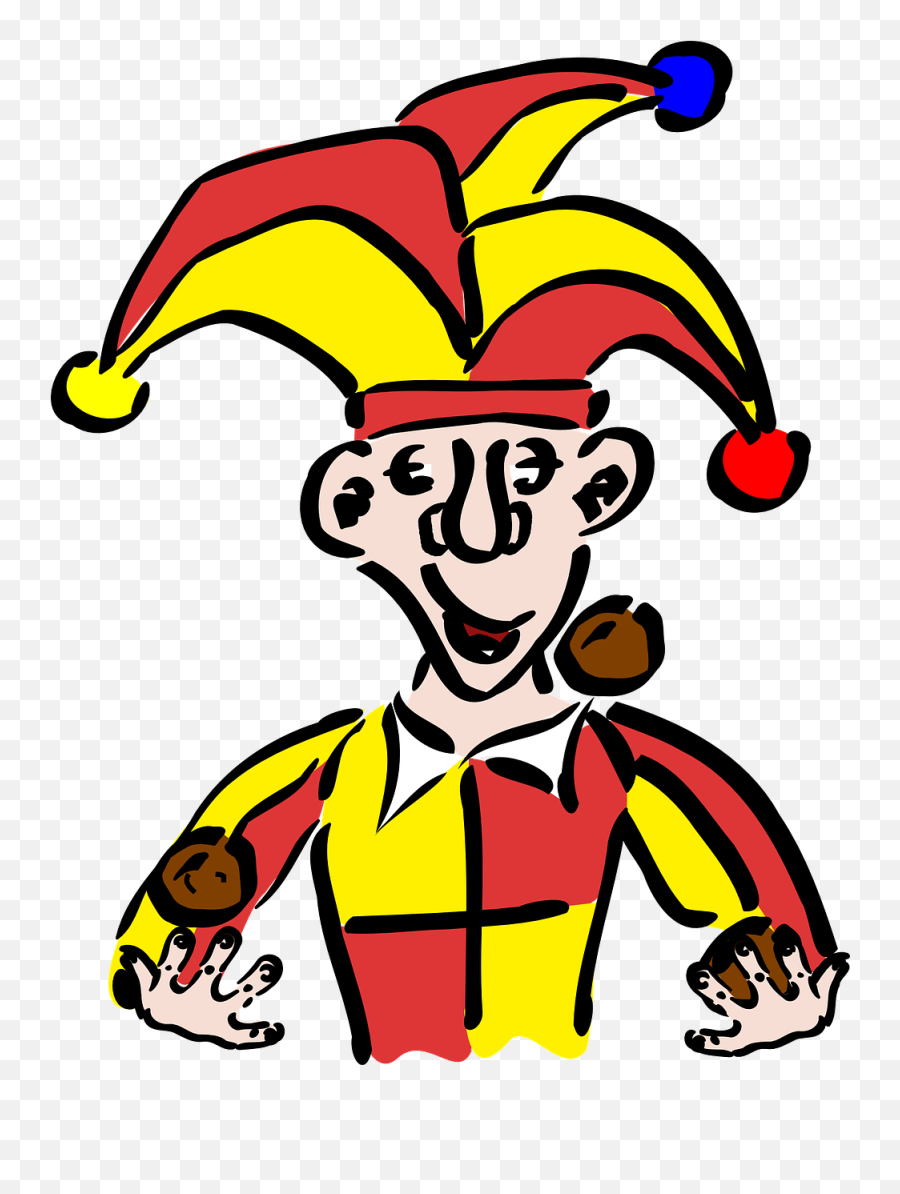 Joker Balls Juggling Hat Red - Medieval Times Cartoon Art Emoji,Court Jester Emoji