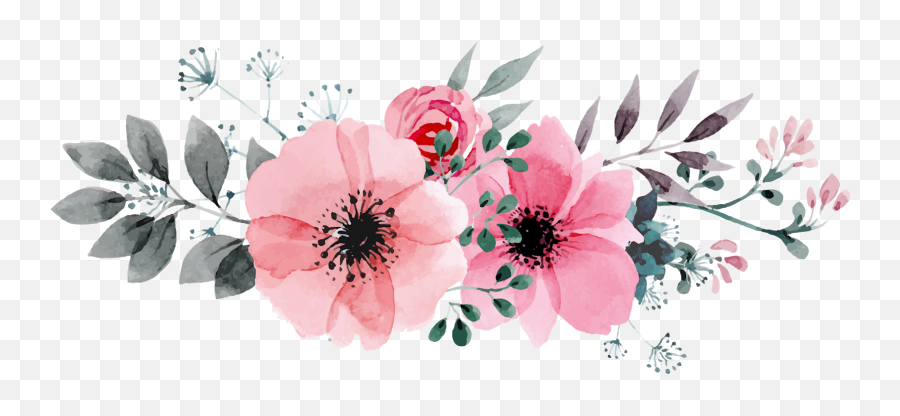 Watercolor Painting Flower Painting - Transparent Vector Flower Png Emoji,Flower Emoji Background