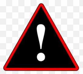 Caution clipart black and white - Black And Red Sign Emoji