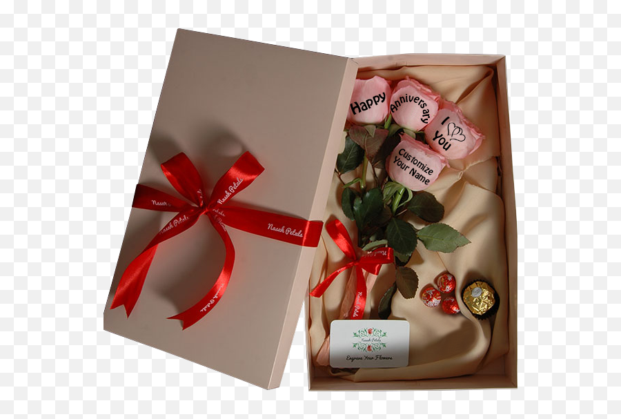 4pink Rose Anniversary Gift Box - Subho Noboborsho With Rose Emoji,Happy Anniversary Emoji