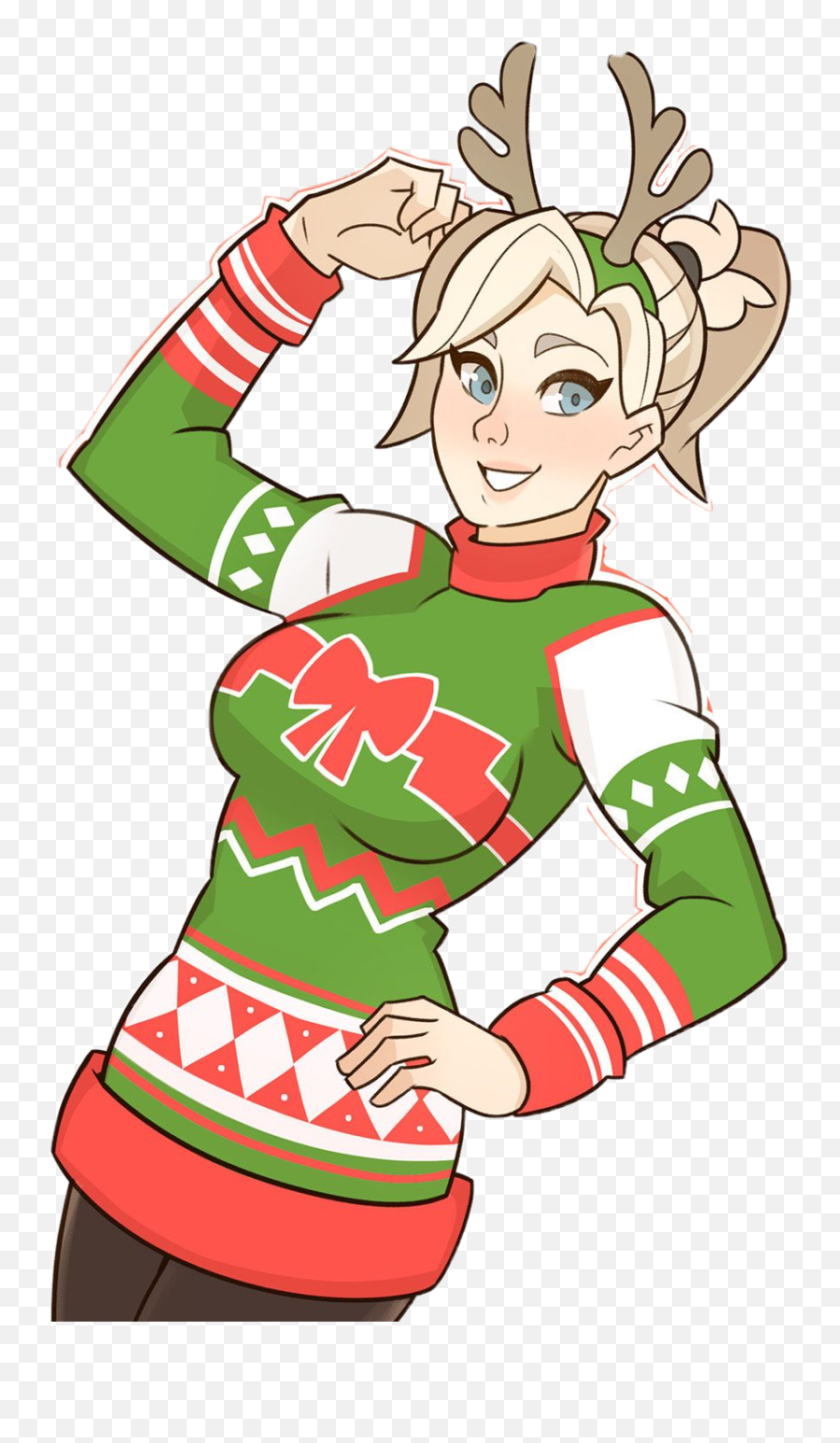 Mercy Christmas Overwatc Freetoedit - Cartoon Emoji,Mercy Emoji