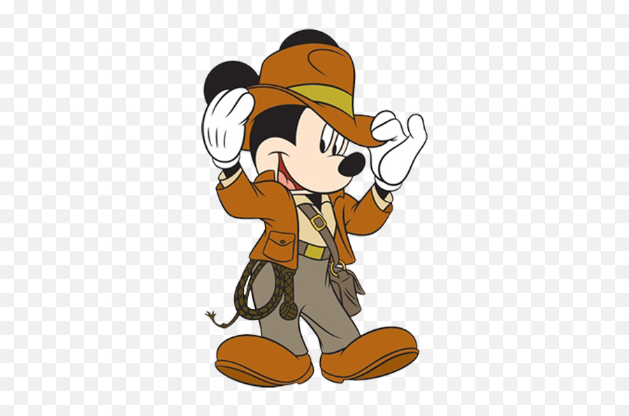 Mickey Mouse Indiana Jones Clipart - Cartoon Mickey Mouse Indiana Jones Emoji,Indiana Jones Emoji