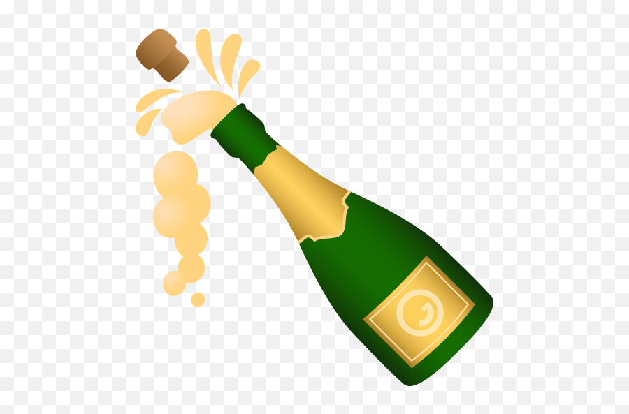 Emoji Champagne Bottle With Jumping Stopper France To - Emoji Champagne,Wine Emoji